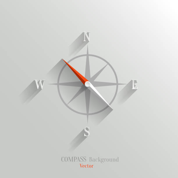 illustrazioni stock, clip art, cartoni animati e icone di tendenza di icona a forma di bussola - compass east white vector