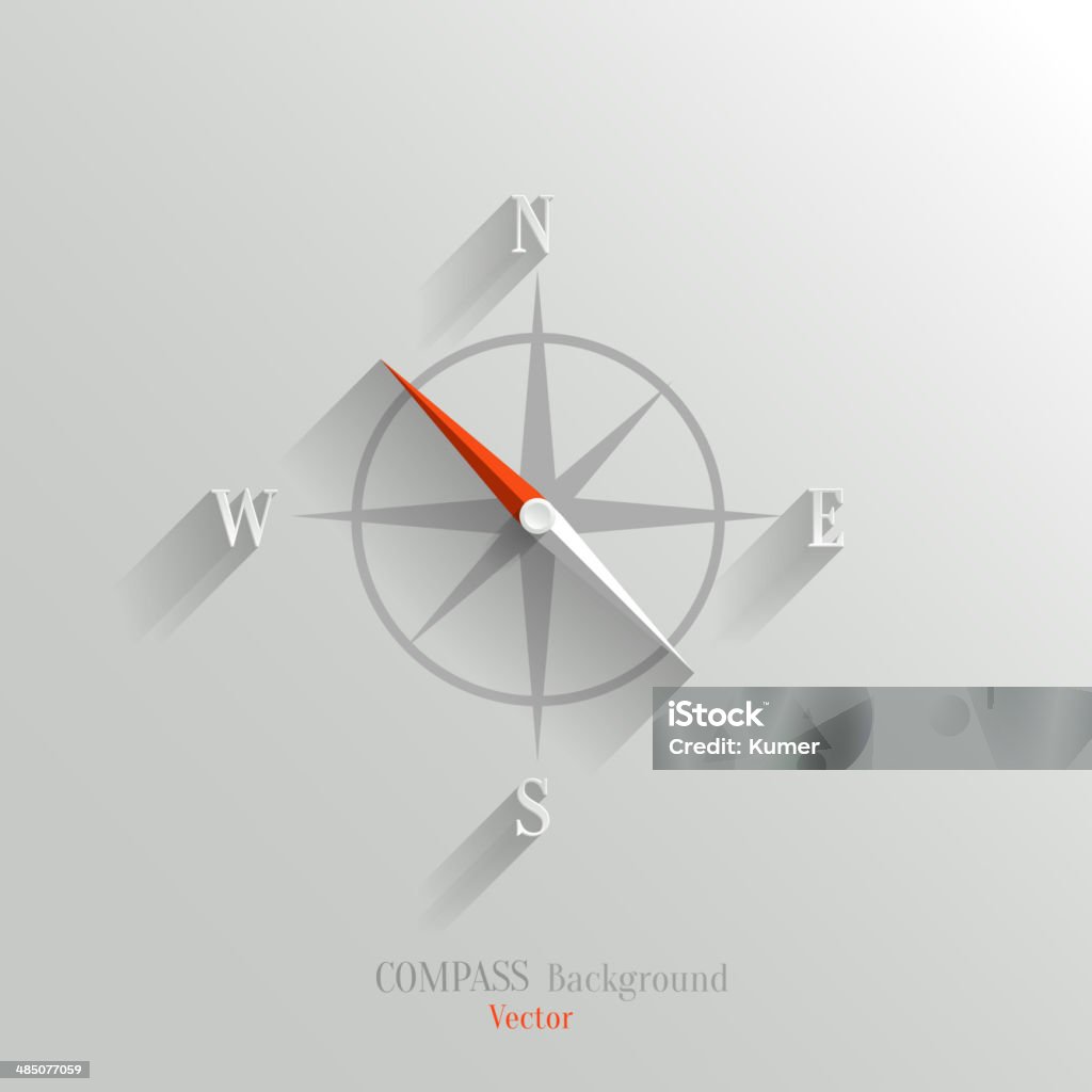 Compass icon Abstract vector compass icon with shadow in flat style Drawing Compass stock vector