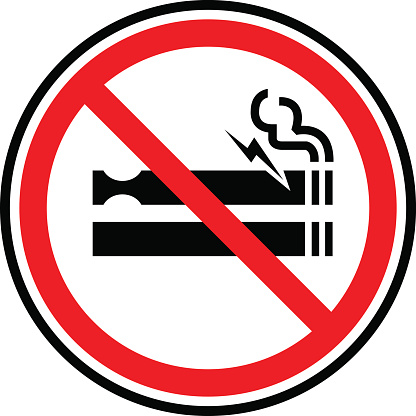 Vector of NO Smoking Including Electronic Cigarettes Sign icon. EPS ai 10 file format.