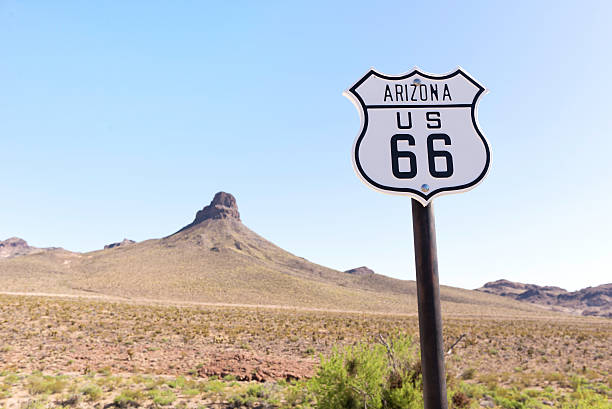 istock Route 66 Sign on Arizona Desert highway 485078122