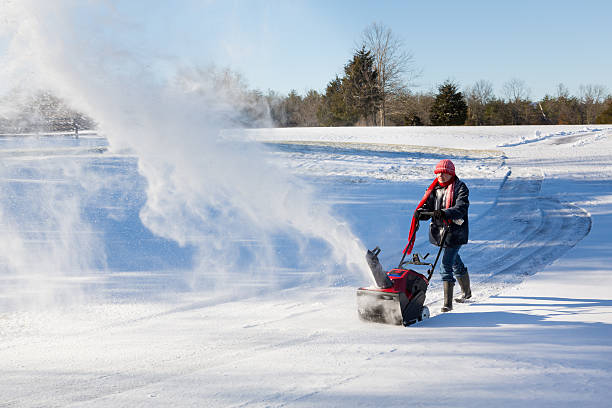 snow blowing snow after a snow storm