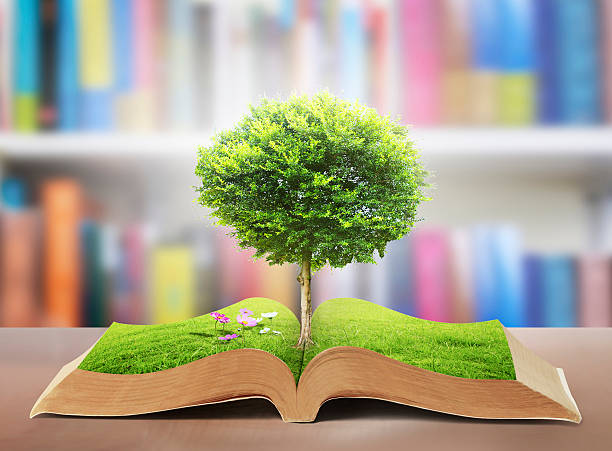 istock book of nature with grass and tree 485080819