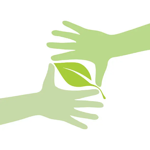 Vector illustration of Green hands