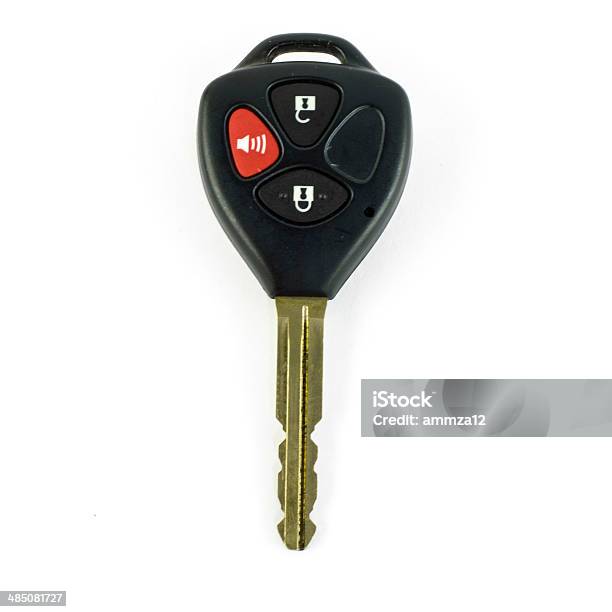 Remote Car Key Isolated On White Background Stock Photo - Download Image Now - Car, Chord, Close-up