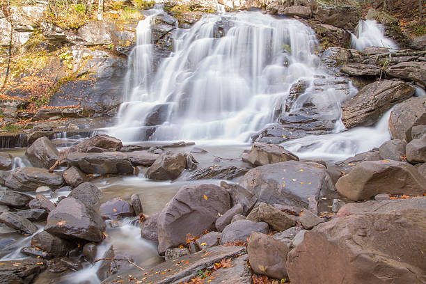 istock Waterfall in slow motion during Autumn season 485082112
