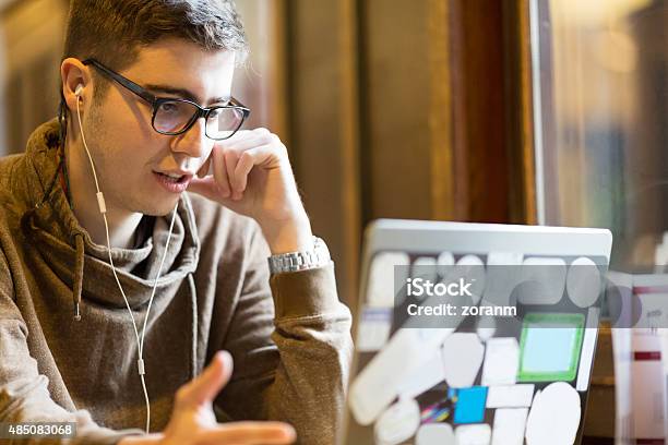 College Student On Laptop Stock Photo - Download Image Now - Student, Video Conference, 2015