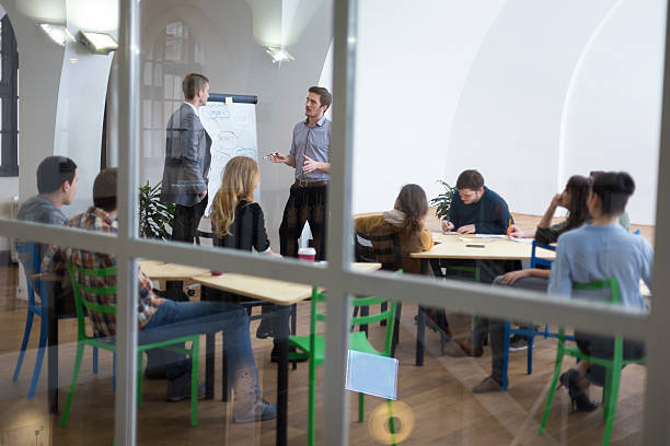 istock Group of people on seminar 485083076