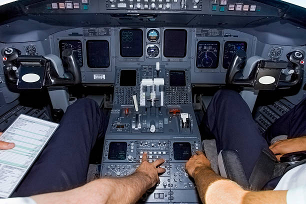 istock Cockpit of an airplane during a flight,pilot and copilot 485083078