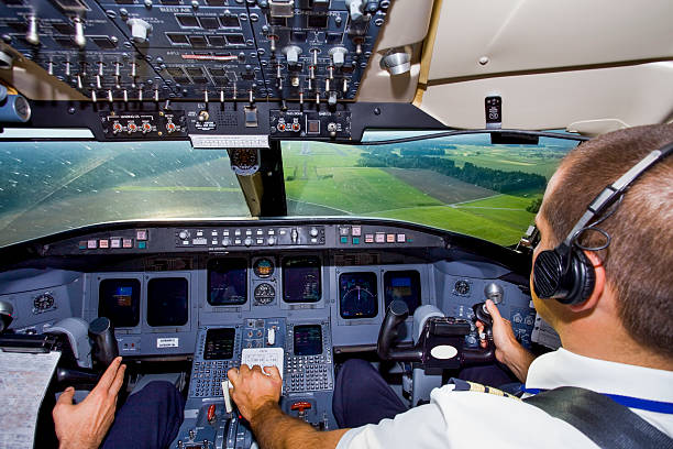 istock Cockpit of an airplane during a flight,pilot and copilot 485083088
