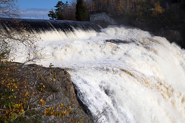 istock Strong current of waterfall with muddy water in Autumn 485086036