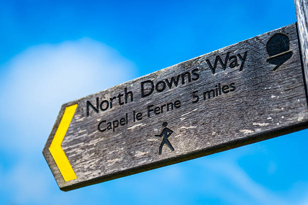 Trail sign at the White Cliffs of Dover, UK