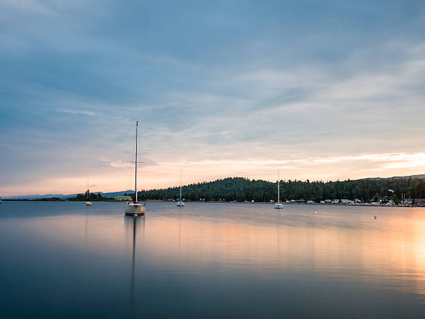 istock Sailboats On Grand Marais Harbor At Sunset 485091490
