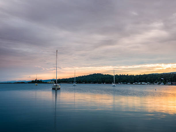 istock Sailboats On Grand Marais Harbor At Sunset 485091512