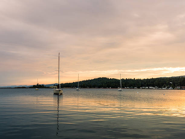 istock Sailboats On Grand Marais Harbor At Sunset 485091522