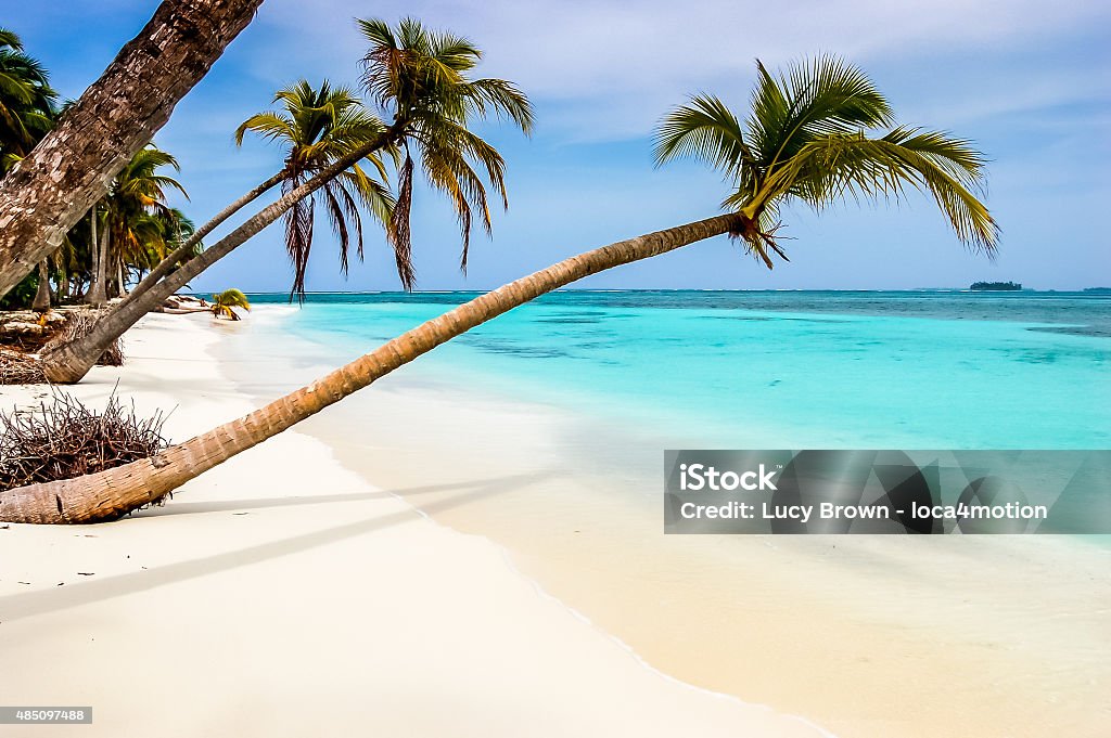 Paradise beach on Caribbean island Isla Chirime in the San Blas archipelago off the Caribbean coast of Panama Panama Stock Photo