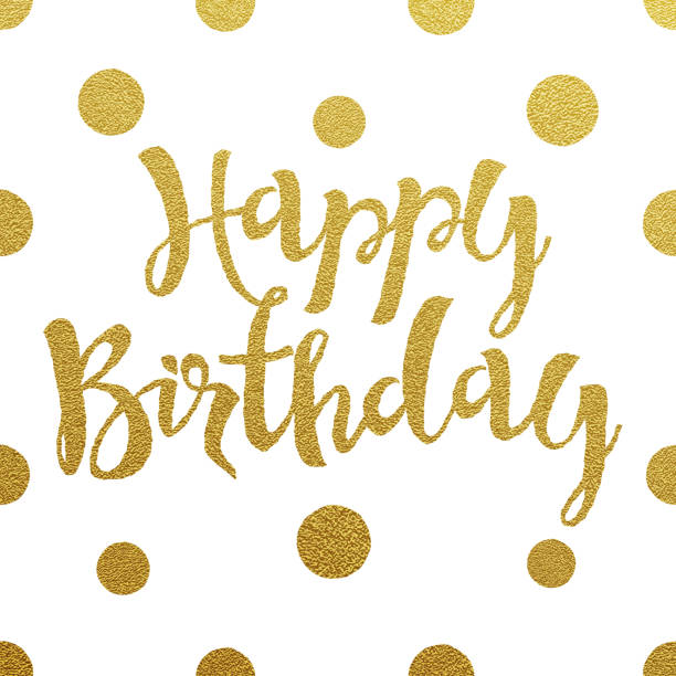 istock Gold lettering design for card Happy Birthday 485098816