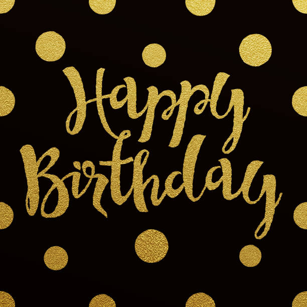 istock Gold lettering design for card Happy Birthday 485098826