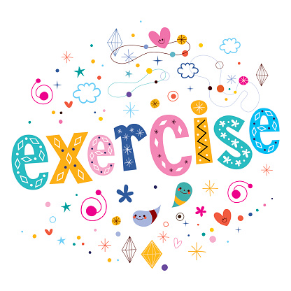 Aerobic Exercise Lettering Exercise Typography Lettering Text Design Stock Illustration - Download ...