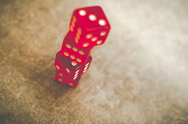 red dice stacked stacked red dice dibs stock pictures, royalty-free photos & images