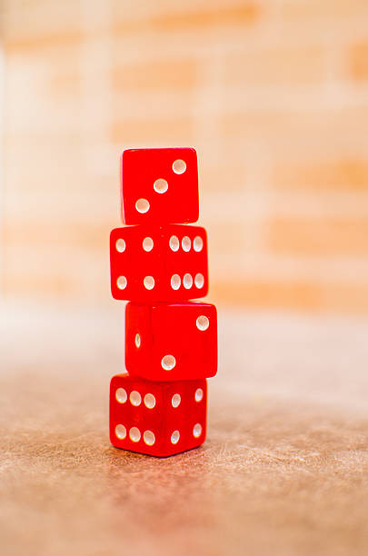 red dice stacked red dices stacked dibs stock pictures, royalty-free photos & images