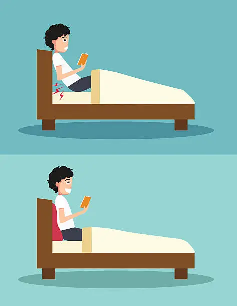 Vector illustration of Best and worst positions for read a book