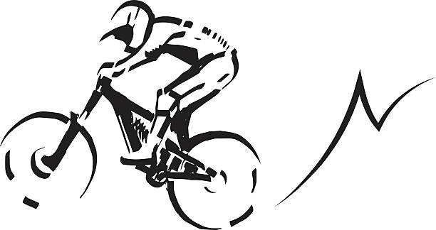 Mountain biker illustration. vector art illustration