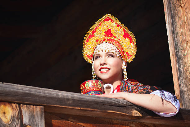 Russian girl in a kokoshnik