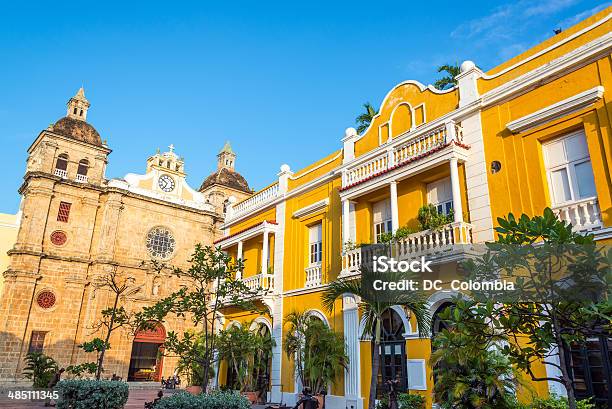San Pedro Claver Plaza Stock Photo - Download Image Now - Cartagena - Colombia, Colombia, Cathedral