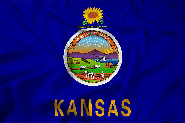 istock Waving Kansas State Flag 485111551