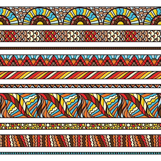 ilustraciones, imágenes clip art, dibujos animados e iconos de stock de étnico diseño de fondo con adorno dibujados a mano - asian ethnicity pattern textile seamless