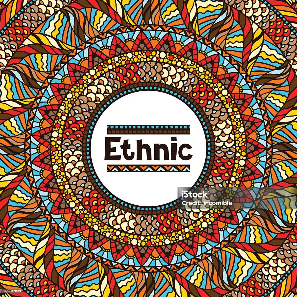 Ethinc Design Background Rice The Races Ethnic Background Design With Hand Drawn Ornament Stock Illustration ...