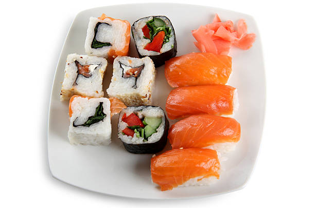 istock Japanese sushi and roll 485112883