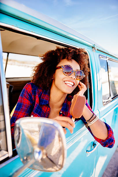 istock Hipster girl with icecream 485113185