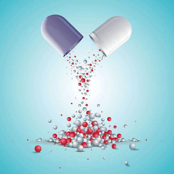 сapsule два типа гранулы - healthcare and medicine medical exam capsule vitamin a stock illustrations