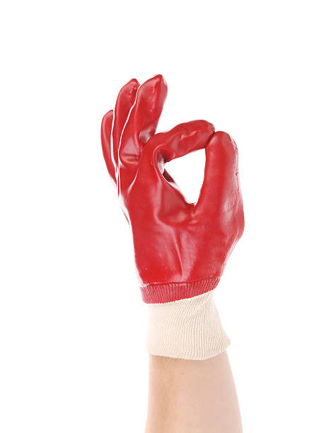 istock Hand in work glove shows ok sign. 485113547