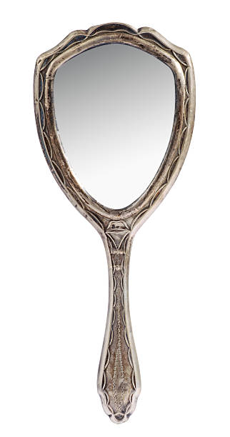 istock Vintage silver ladies handheld mirror 485115981