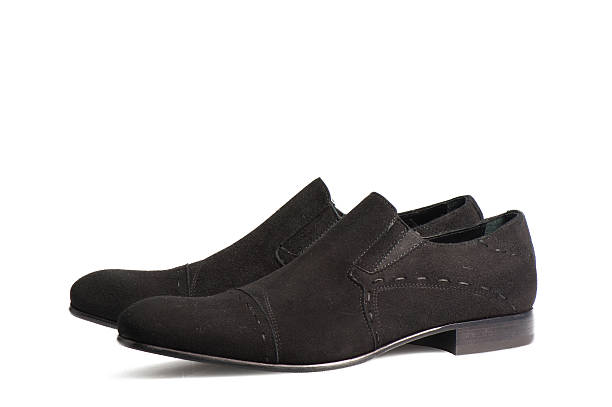 istock Black suede man shoes 485116431