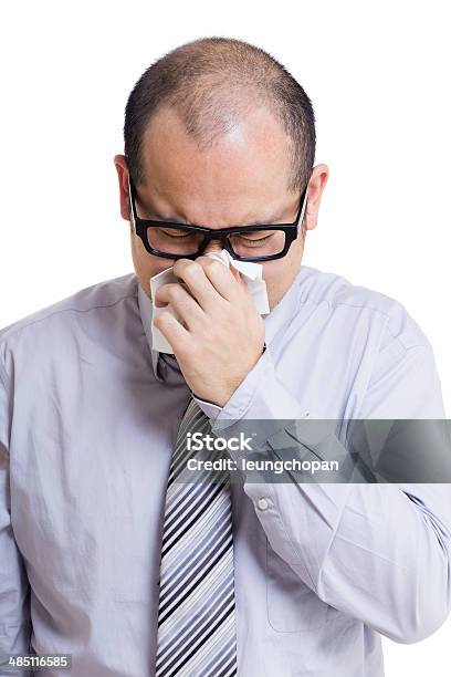 Businessman Sneeze Isolated Stock Photo - Download Image Now - Adult, Allergy, Animal Nose