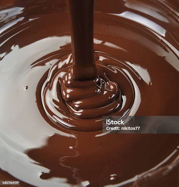 Lots Of Chocolate Falling From Above Stock Photo - Download Image Now - Backgrounds, Baked, Brown