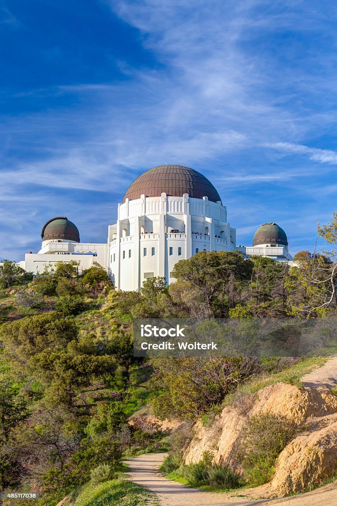 Historic Griffith Observatory Historic Griffith Observatory in the Hollywood Hills of Los Angeles, California. Griffith Park Observatory Stock Photo