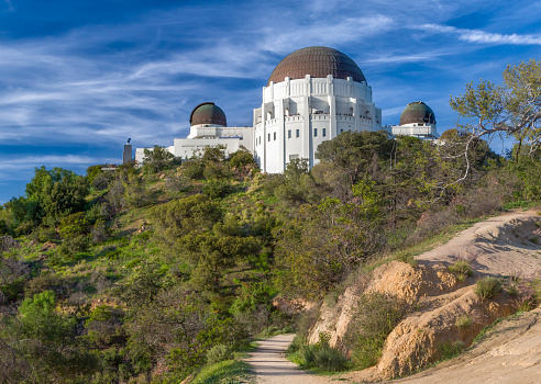 Historic Griffith Observatory in the Hollywood Hills of Los Angeles, California.