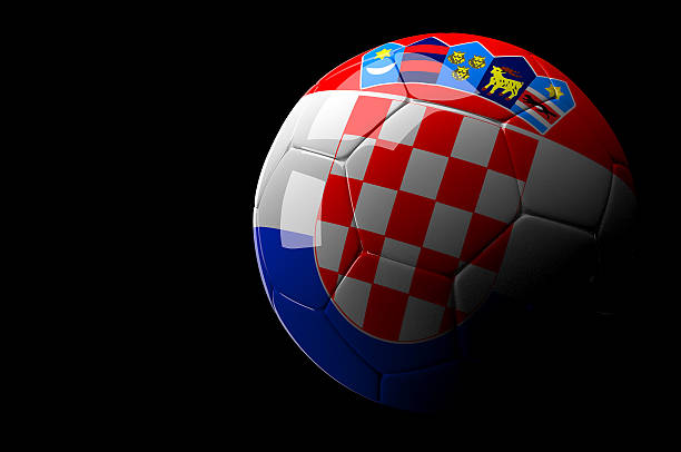 istock Croatia soccer ball on dark background 485117263