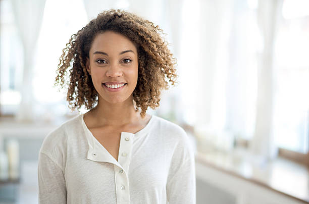 istock Beautiful black woman at home 485124712
