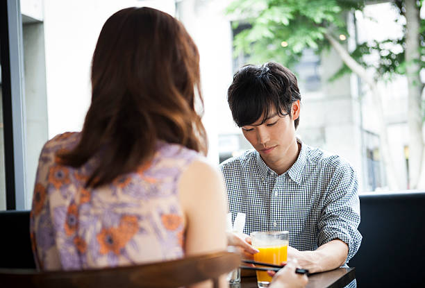 istock Humble guy in cafe with his girlfriend 485124988
