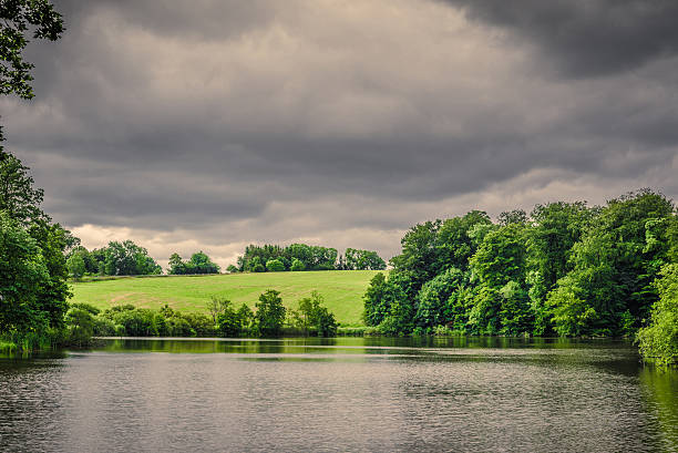 istock Lake scenery in dark cloudy weather 485125810