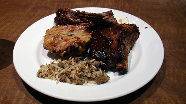 istock Prepared And Ready To Eat Meat And Rice 485129036