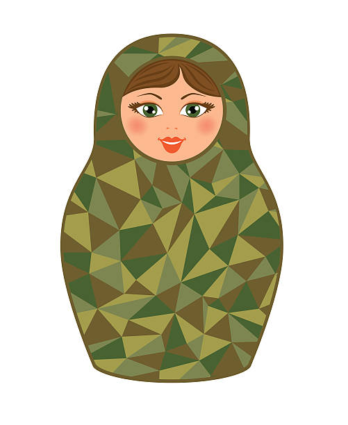 russische puppen-matroschka. - babushka stock-grafiken, -clipart, -cartoons und -symbole