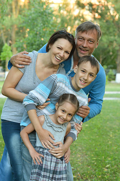 istock Happy Family  in  summer park 485134242