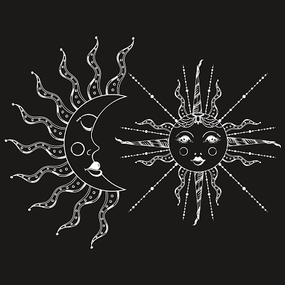 Ilustración de Estilo Boho Elegante Sol Y Luna Vintage Tatuaje Zentangle Estilizadas Bo y más Vectores Libres de Derechos de 2015 - iStock Ilustración de Estilo Boho Elegante Sol Y Luna Vintage Tatuaje Zentangle Estilizadas Bo y más Vectores Libres de Derechos de 2015 - iStock