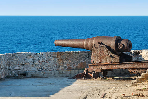 istock Old canon set at Havana, Cuba 485135650